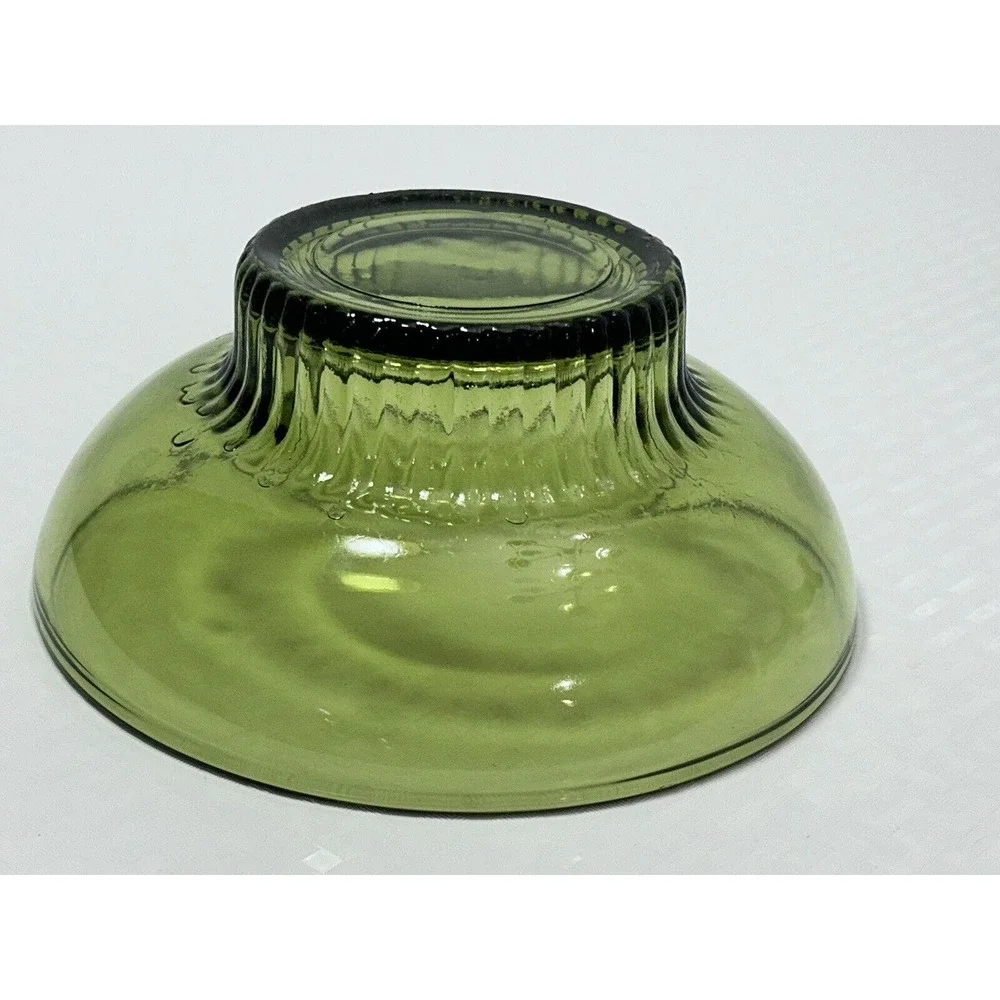 Vintage A.L. Randall Co.‎ 1960s Green Candy Bowl with Ribbed Collar Base
